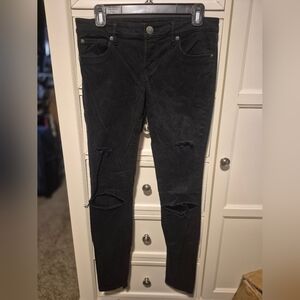 Express Distressed Black Skinny Jeggings